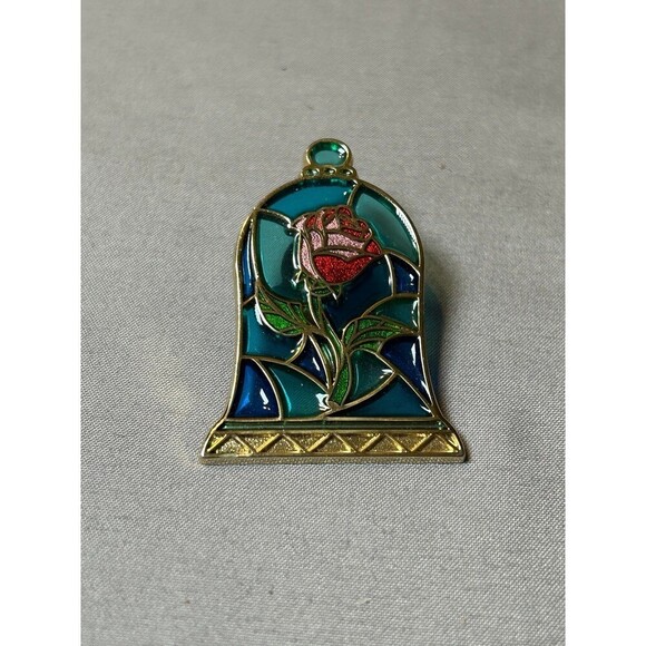 Disney Beauty & The Beast Rose Stained Glass Pin - Picture 1 of 3